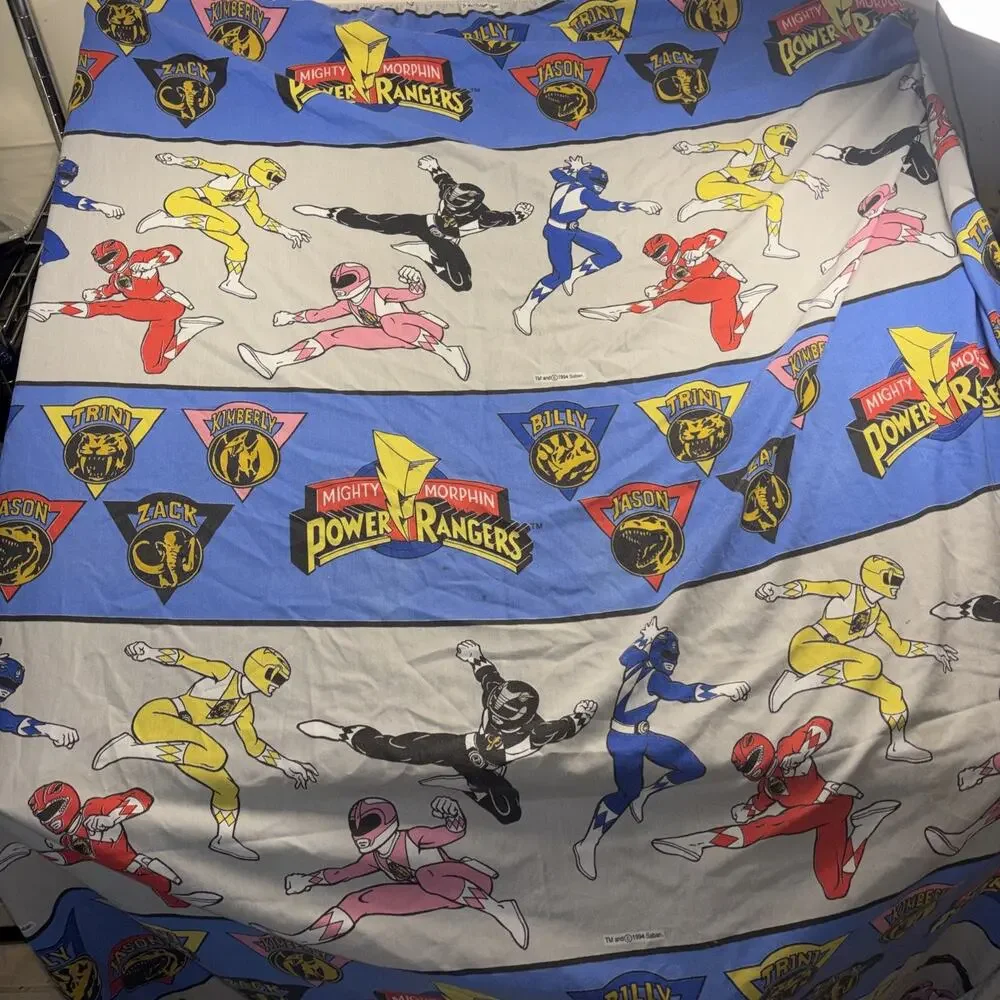 VTG 1994 Mighty Morphine Power Rangers Fitted Sheet Twin Clean
